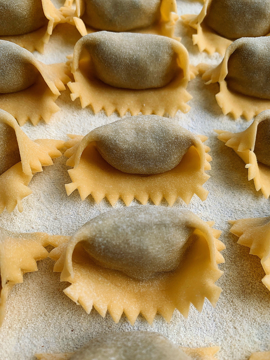 Agnolotti ai funghi Cacio e Pepe