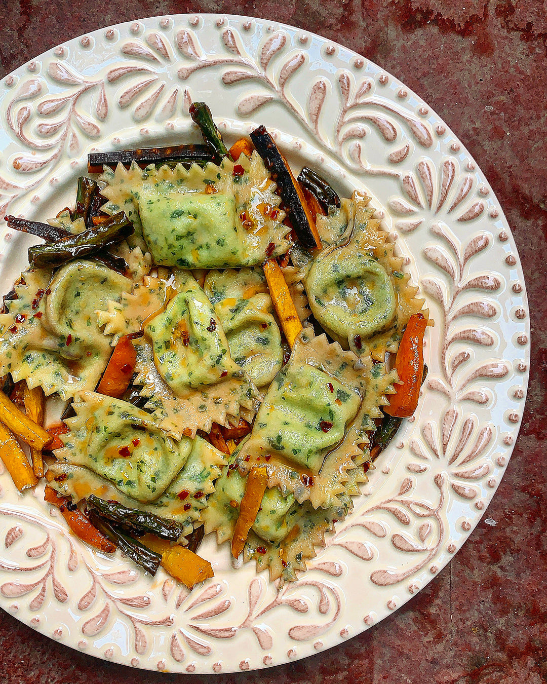 Ravioli di ricotta (herb laminated)